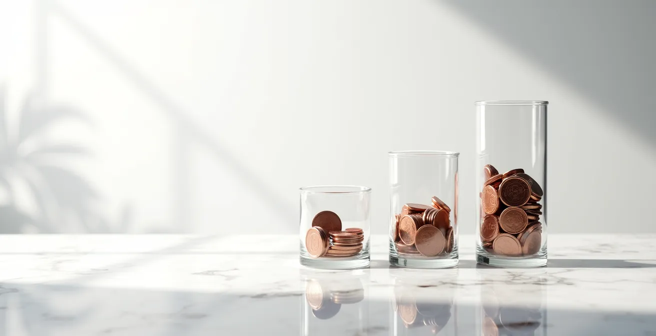 Grafico a barre tridimensionale che mostra i diversi livelli di costo dei fondi pensione