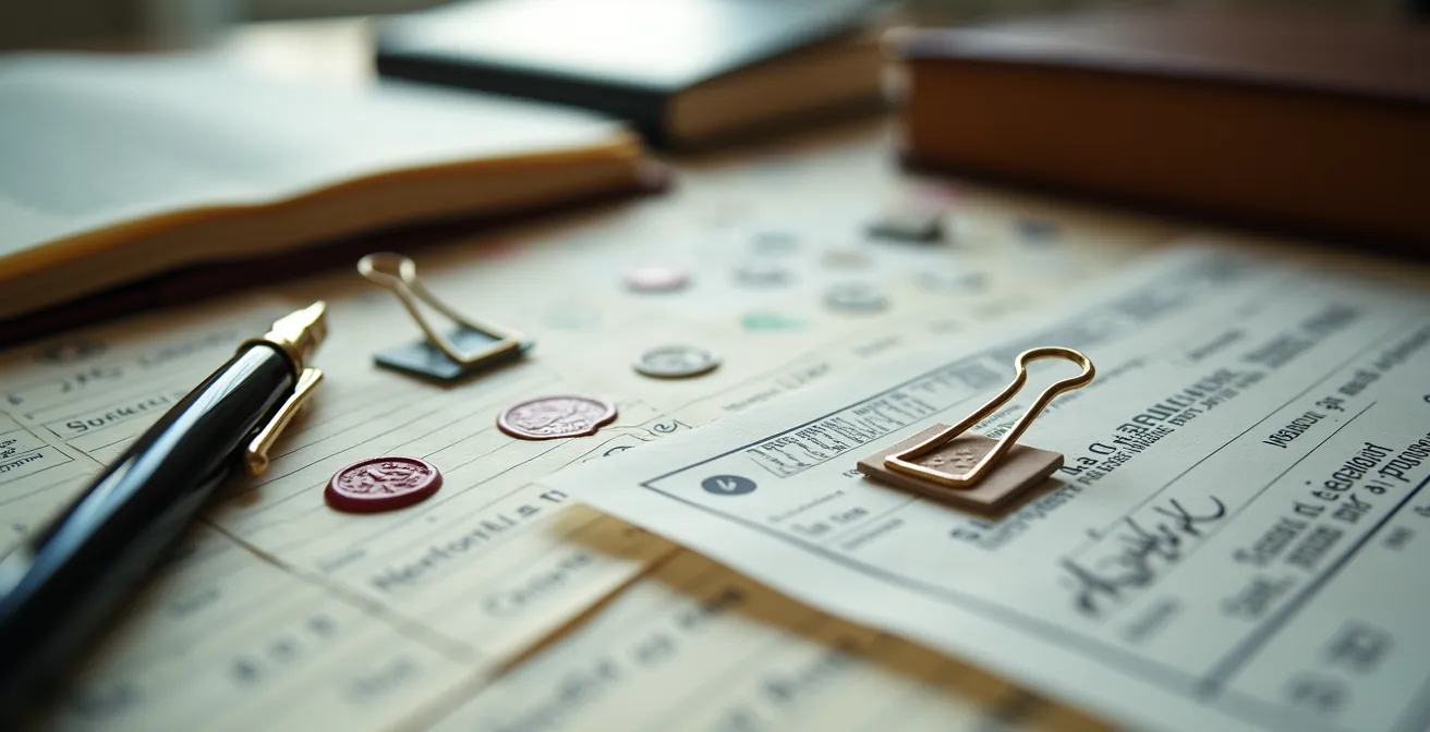 Documenti organizzati per segnalazione contributiva INPS su scrivania