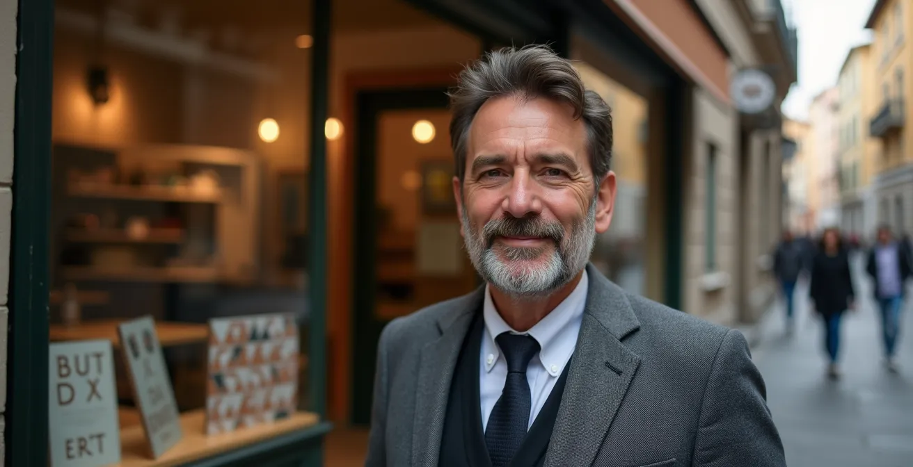 Negozio commerciale italiano con vetrina tipica