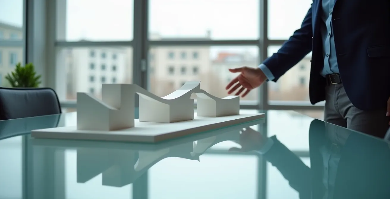 Professionista bancario che illustra opzioni di prefinanziamento