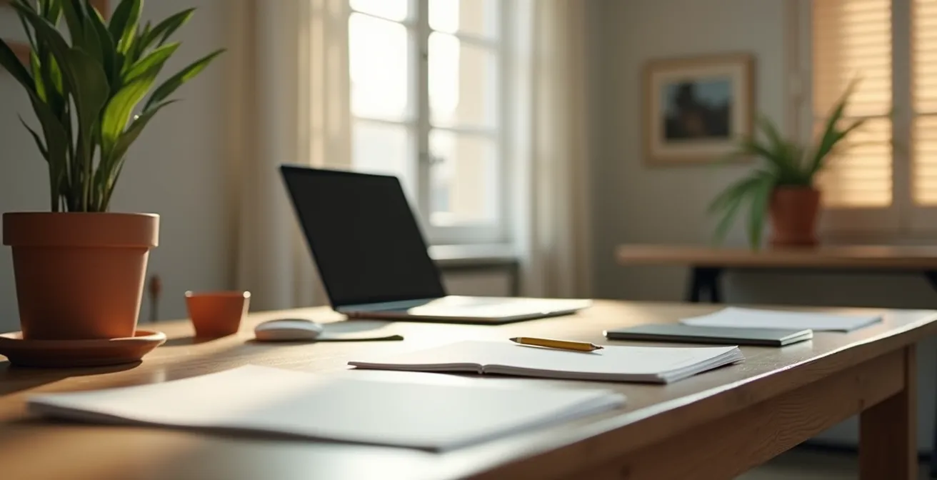 Persona davanti al computer con documenti pronti per videochiamata SPID