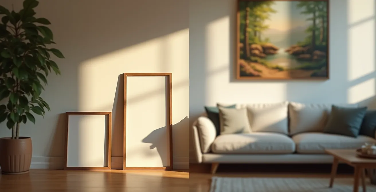 Soggiorno neutro senza foto personali pronto per visite immobiliari